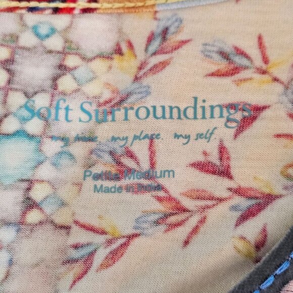 Soft Surroundings Fifi Floral Embroidered Boho Tunic Medium Petite - Picture 7 of 11